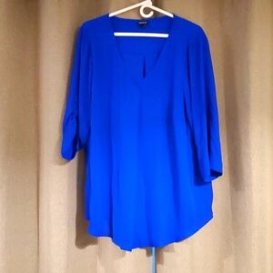 Torrid bright electric blue blouse sz 2